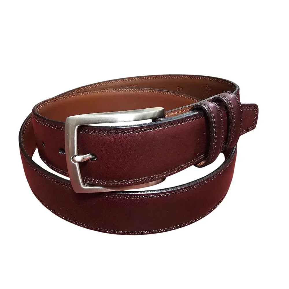 Torino Aniline Kipskin Dress Belt Brown 42 Office Preppy Luxury Removable Buckle